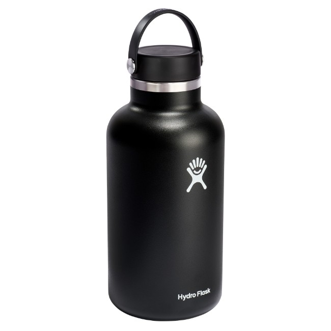 Термоизолираща бутилка, неръждаема стомана, 1.9L, "Wide Mouth", черна - Hydro Flask
