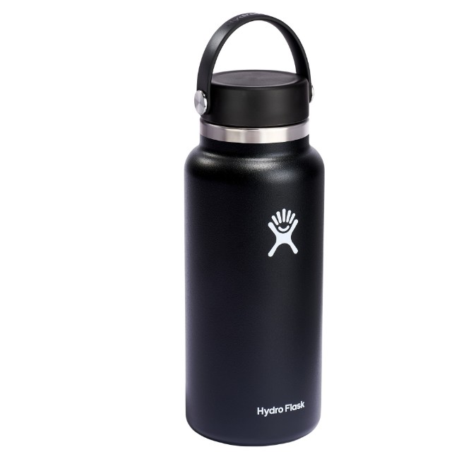 Термоизолираща бутилка, неръждаема стомана, 950 мл, "Wide Mouth", черна - Hydro Flask