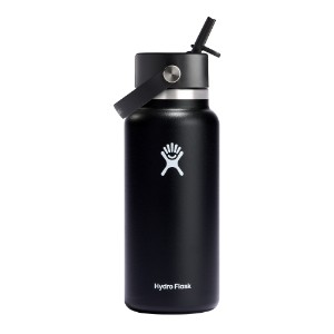 Термоизолираща бутилка, неръждаема стомана, 950 мл, "Wide Straw", черна - Hydro Flask