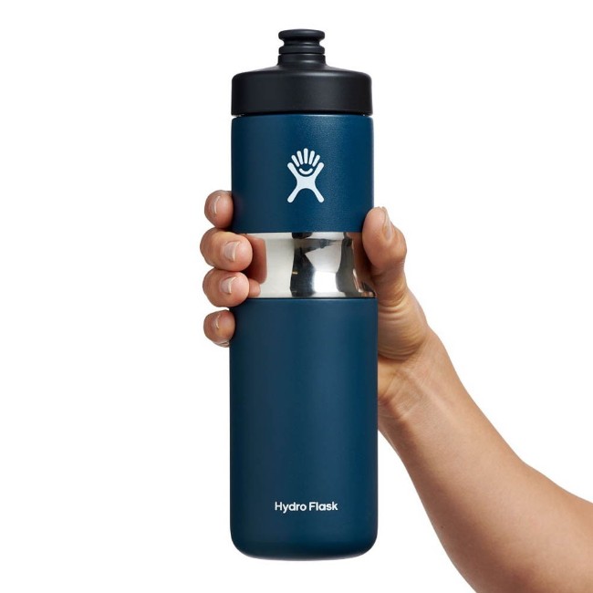 Спортна термоизолираща бутилка, неръждаема стомана, 590 мл, "Wide Mouth", Indigo - Hydro Flask