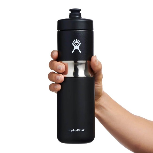 Спортна термоизолираща бутилка, неръждаема стомана, 590 ml, "Wide Mouth", черна - Hydro Flask