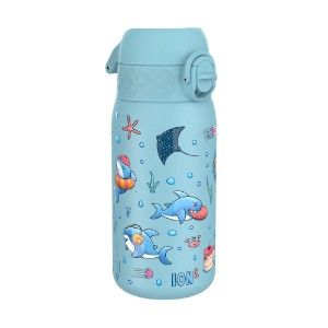 Детска бутилка за вода, неръждаема стомана, 400 мл, Sharks - Ion8