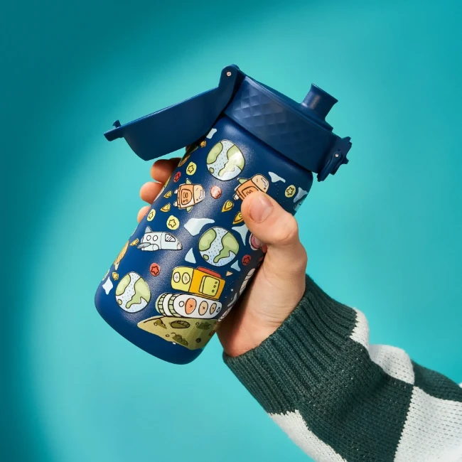 Детска бутилка за вода, неръждаема стомана, 400 мл, Space - Ion8