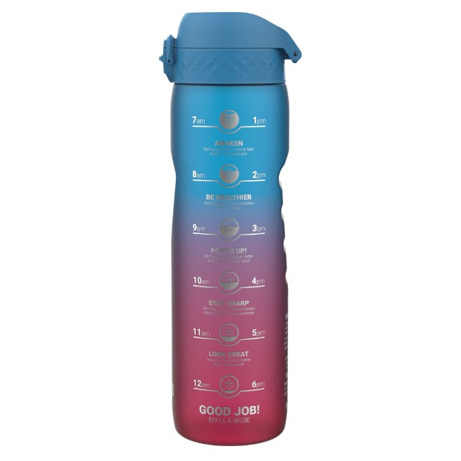 Бутилка за вода "Times To Drink", recyclon™, 1L, Blue&Pink - Ion8