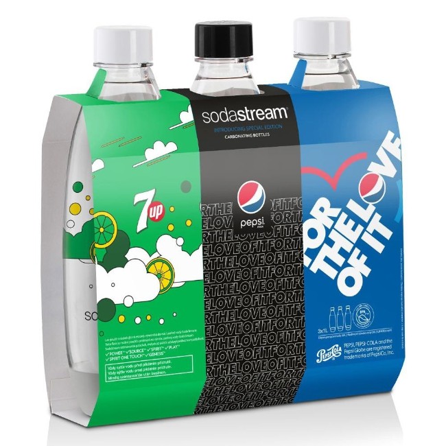 Комплект газирани бутилки от 3 части, 1 л, пластмаса - SodaStream