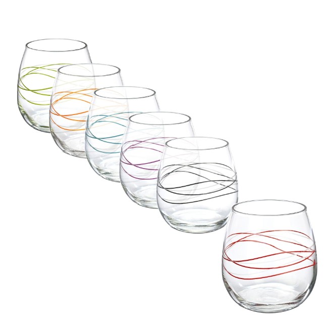 Комплект от 6 чаши за вода, изработени от стъкло, 520 мл "Ducale Stemless" - Decover