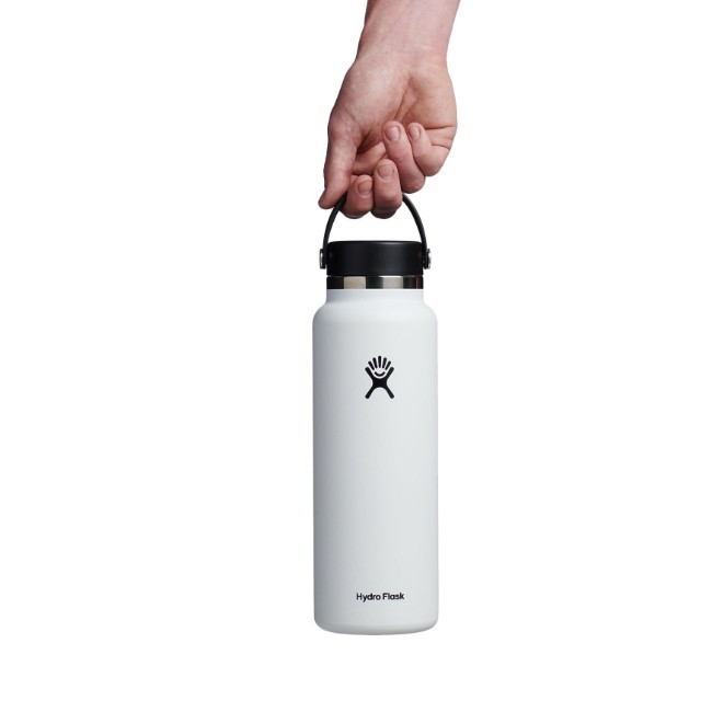 Термоизолираща бутилка, неръждаема стомана, 1.18L, "Wide Mouth", бяла - Hydro Flask