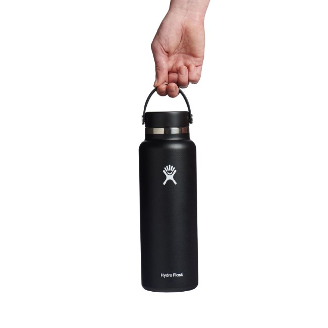 Термоизолираща бутилка, неръждаема стомана, 1.18L, "Wide Mouth", черна - Hydro Flask