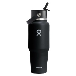 Термоизолирана бутилка, неръждаема стомана, 950 мл, "Wide Straw", черна - Hydro Flask