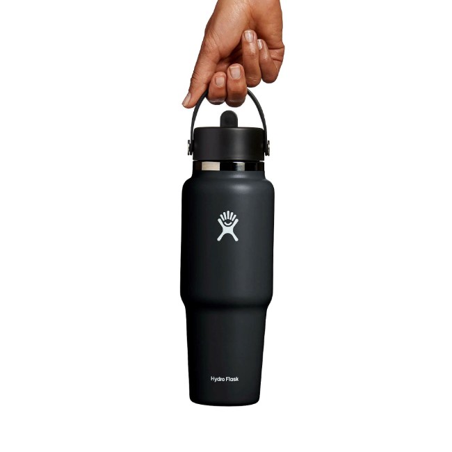 Термоизолирана бутилка, неръждаема стомана, 950 мл, "Wide Straw", черна - Hydro Flask