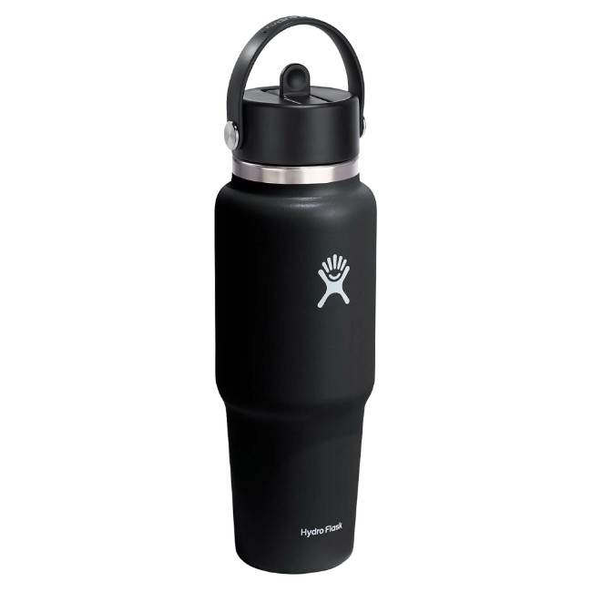 Термоизолирана бутилка, неръждаема стомана, 950 мл, "Wide Straw", черна - Hydro Flask