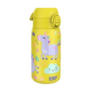 Детска бутилка за вода, неръждаема стомана, 400мл, Yellow, Unicorns - Ion8