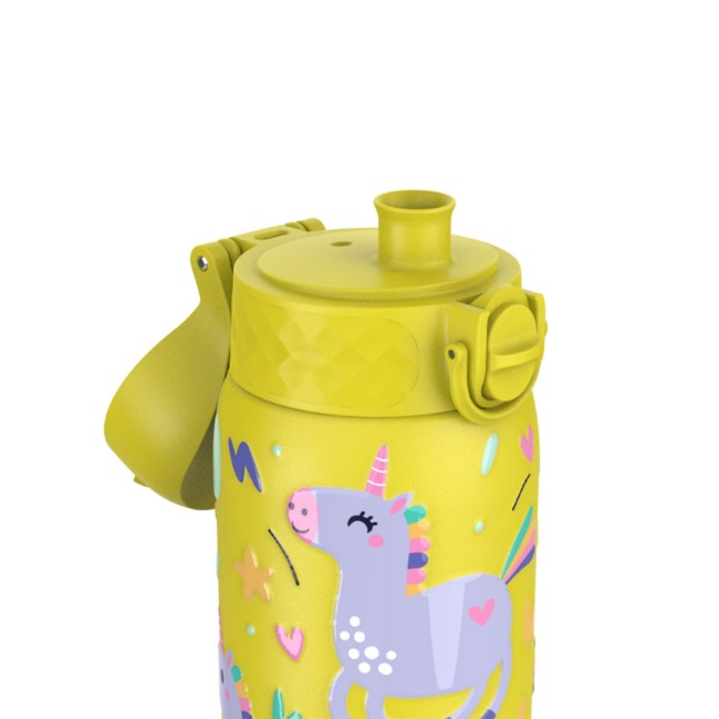 Детска бутилка за вода, неръждаема стомана, 400мл, Yellow, Unicorns - Ion8