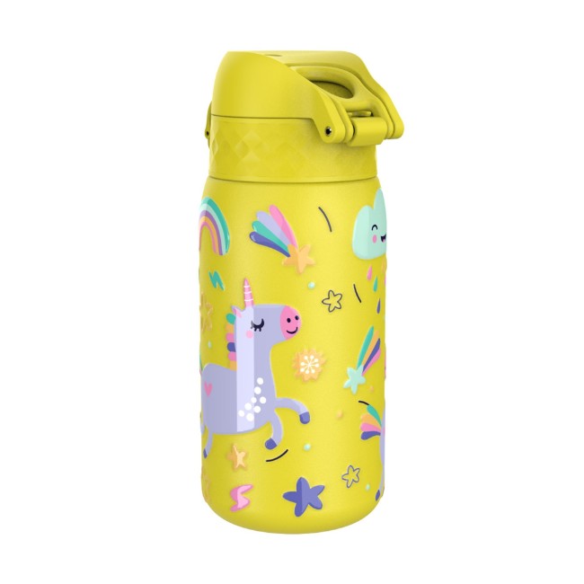 Детска бутилка за вода, неръждаема стомана, 400мл, Yellow, Unicorns - Ion8