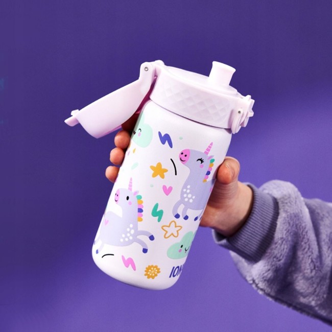 Детска бутилка за вода, неръждаема стомана, 400 мл, Unicorns - Ion8