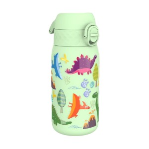Детска бутилка за вода, неръждаема стомана, 320 мл, Surf Green, Dinosaurs - Ion8