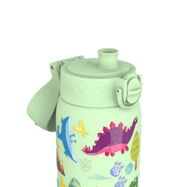 Детска бутилка за вода, неръждаема стомана, 320 мл, Surf Green, Dinosaurs - Ion8