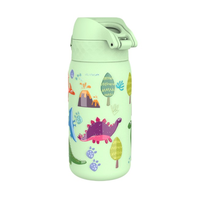 Детска бутилка за вода, неръждаема стомана, 320 мл, Surf Green, Dinosaurs - Ion8