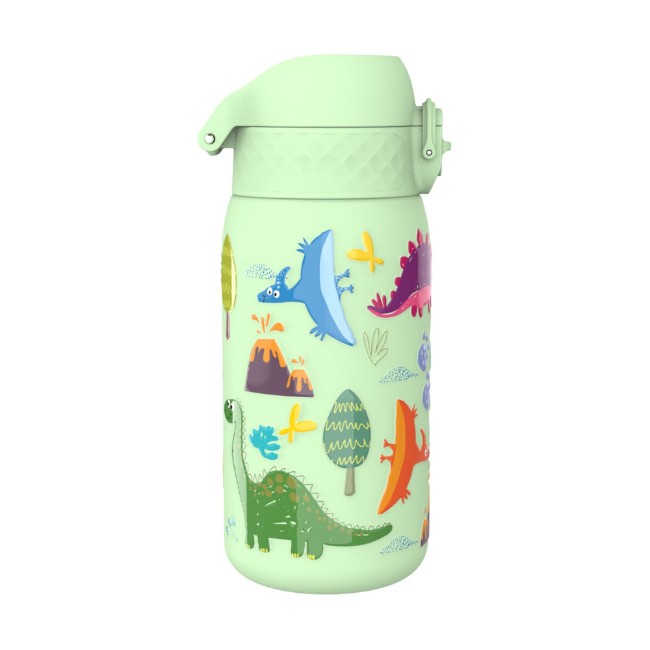 Детска бутилка за вода, неръждаема стомана, 320 мл, Surf Green, Dinosaurs - Ion8