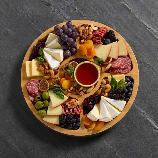 Въртяща се чиния, с капак, бамбук, 35.5 см, "Farberware" - Kitchen Craft
