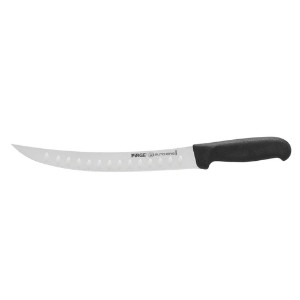Месарски нож, извито острие с вдлъбнатини, 26 см, "Butcher's", Черен - Pirge